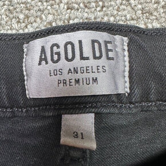AGOLDE Distressed Denim Skinny Jeans Black Size 31 Style A018-C786 Cut 40627 - Picture 2 of 7